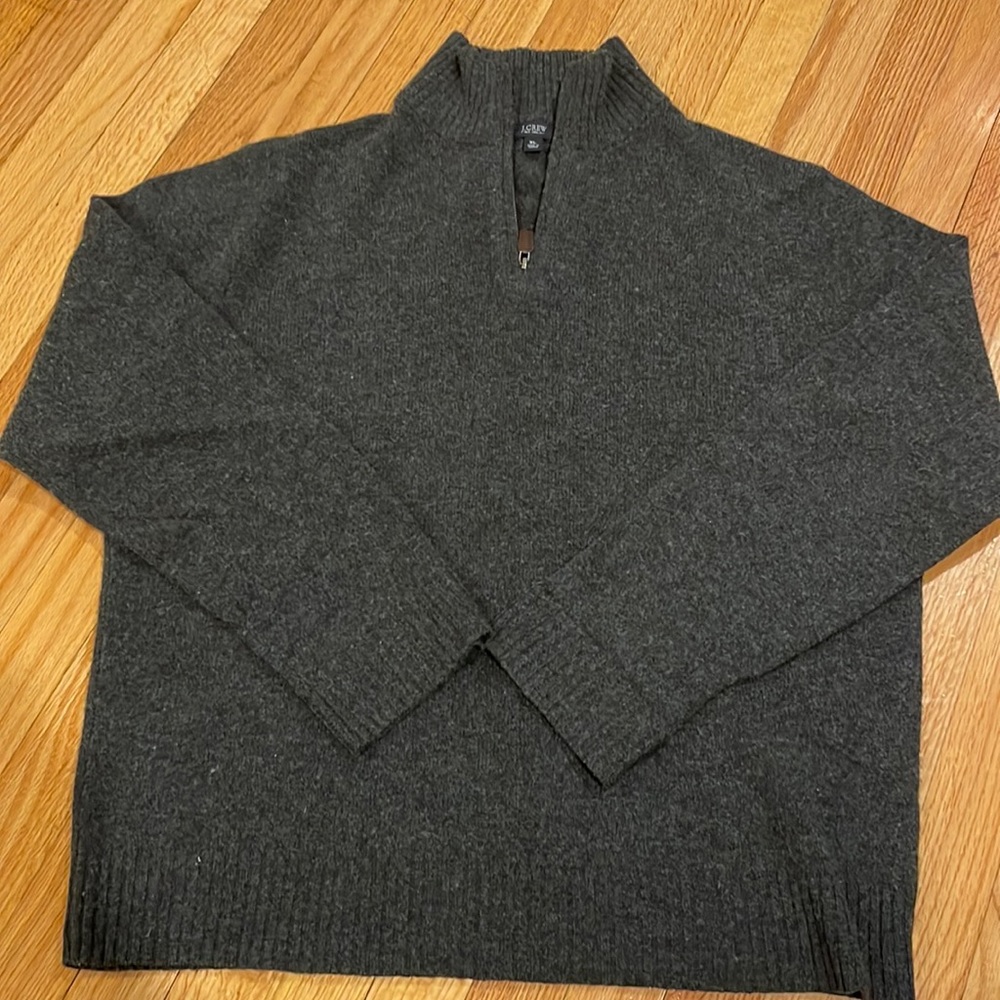 J. Crew, Gray Quarter Zip Sweater, Size XL (Men’s).